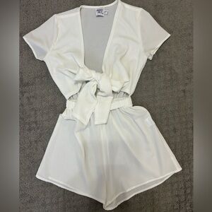 Princess Polly Ivory Tie-Front Playsuit